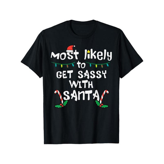 Christmas Xmas Family Match T-Shirt - Crew Neck, Casual, Fashionable Print, Perfect for Sassy Santa Fans Made in USA