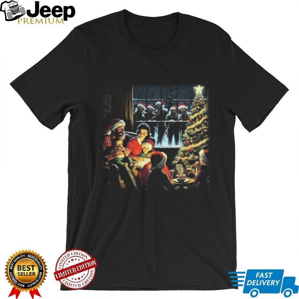 Christmas Zombie Apocalypse Holiday Family Dinner Horror Graphic T Shirt