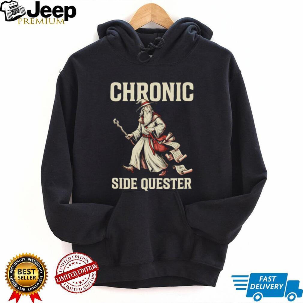 Chronic Side Quester Wizard Fantasy RPG Gaming Vintage Distressed Men Women Fans T Shirt