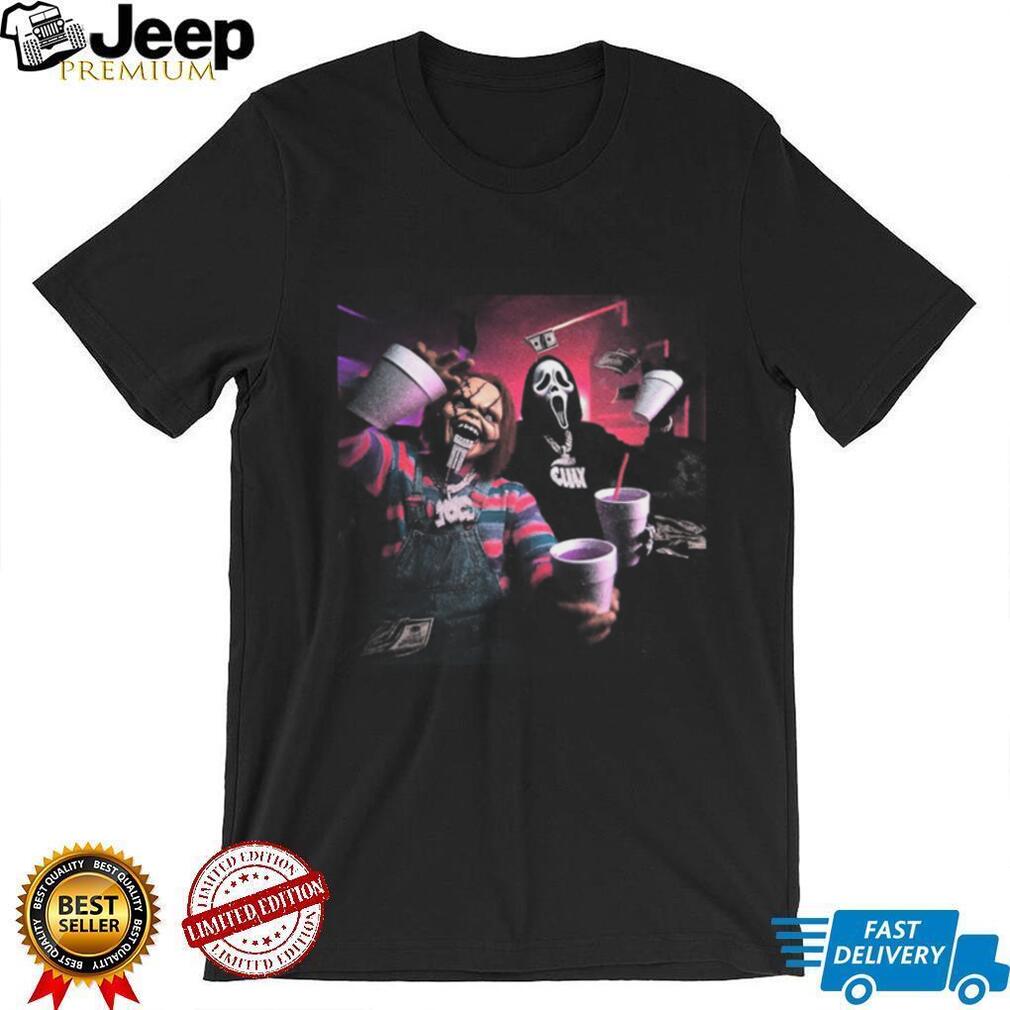 Chucky and Ghostface Horror Rap Style Lean Cup T Shirt