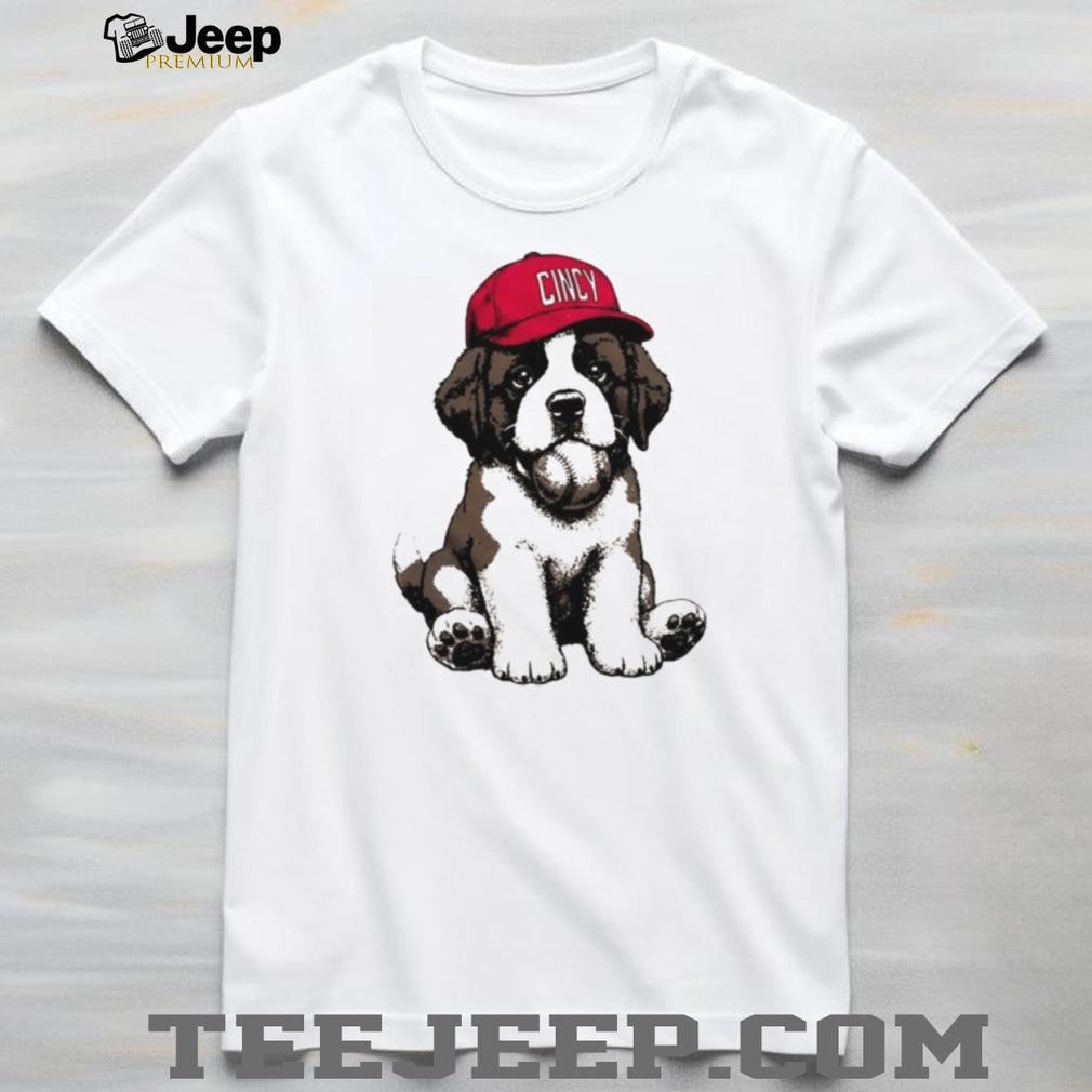 Cincinnati Cincy Baseball Puppy Mascot Cute Dog Lover T Shirt