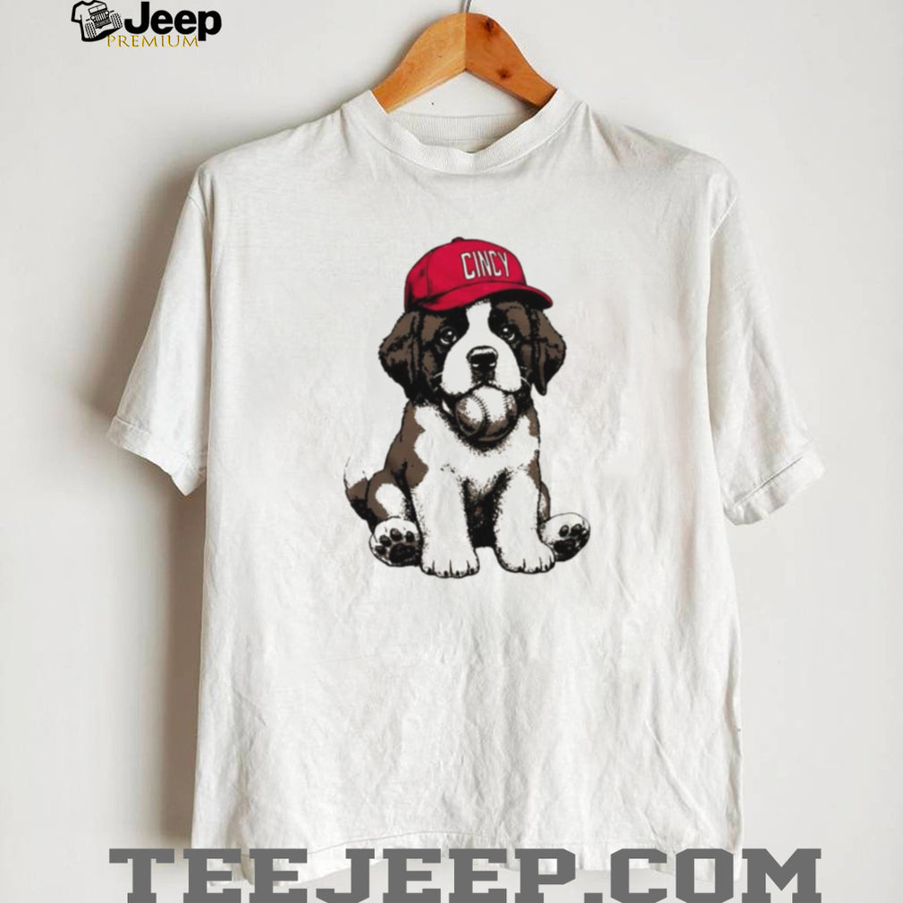 Cincinnati Cincy Baseball Puppy Mascot Cute Dog Lover T Shirt