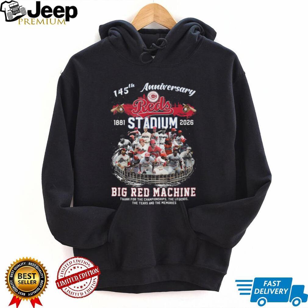 Cincinnati Reds 145th Anniversary Big Red Machine Stadium Legends T Shirt