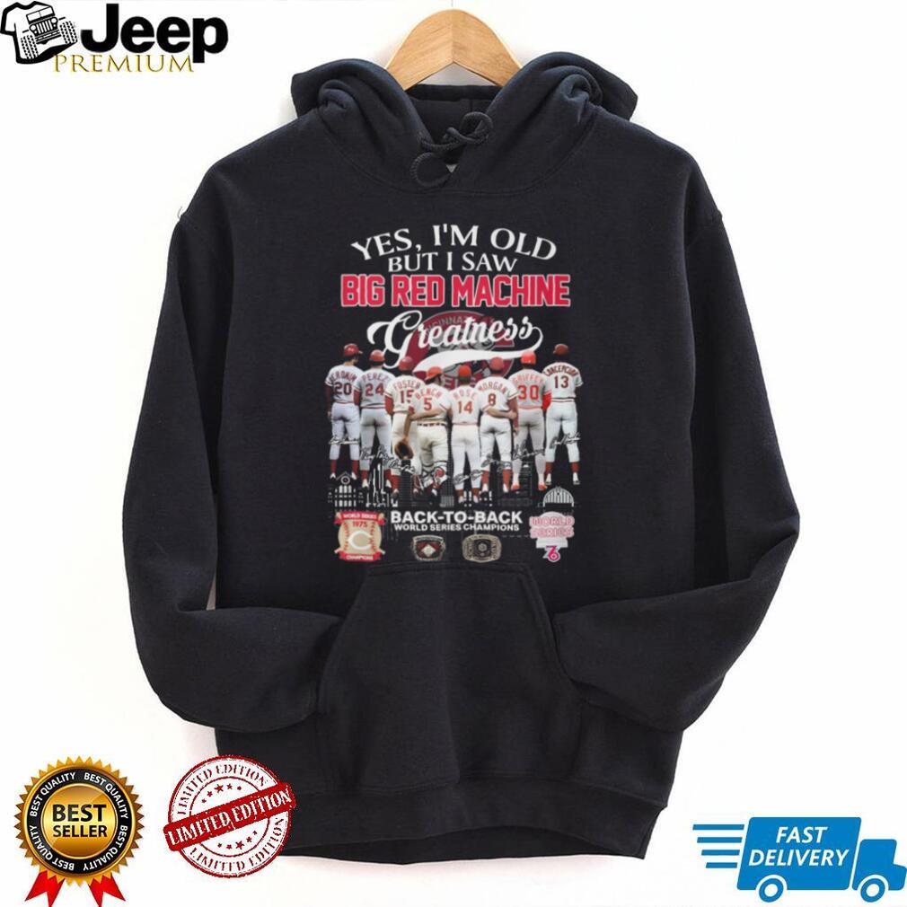 Cincinnati Reds Big Red Machine Back To Back World Series Champions Signatures T Shirt