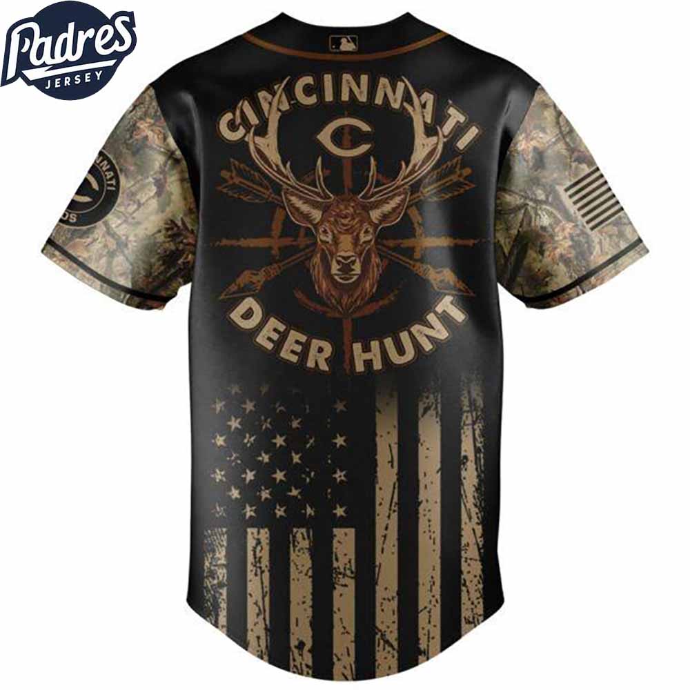 Cincinnati Reds MLB X Deer Hunting Personalized Baseball Jersey - Padres Jersey Oasis: Elevate Your Baseball... (Image 2)