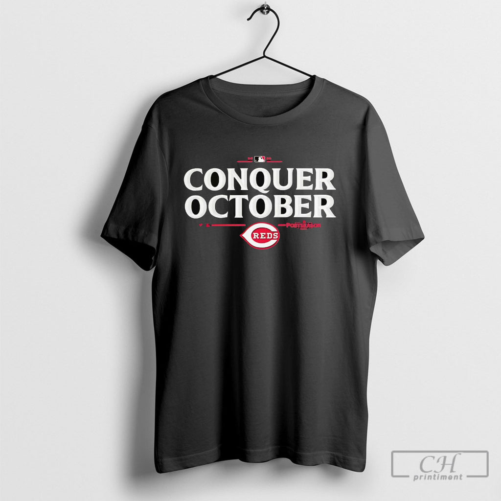 Cincinnati Reds Conquer October 2025 Mlb Postseason Shirt Sweater