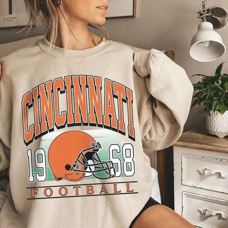Cincinnati Vintage Sweatshirt, Classic Cincinnati Football Sweater, Cincinnati Football Crewneck, Cincinnati Football...