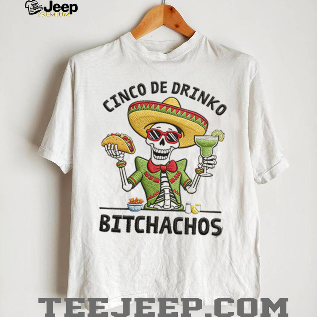 Cinco De Drinko Taco Margarita Skeleton Party V Neck T Shirt