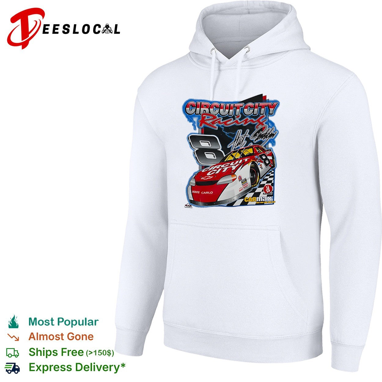 Circuit City Racing 8 Monte Carlo Chevrolet Carmax Kendall NASCAR racing shirt