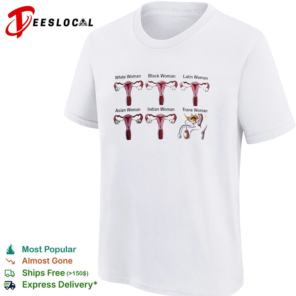 White Black Latin Asian Indian and Trans Woman Anatomy Comparison shirt