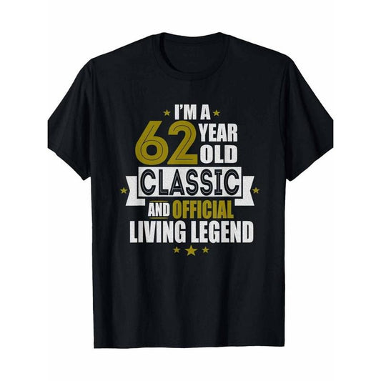 Classic & Official Living Legend - Men's 100% Cotton T-Shirt, Short Sleeve, Crew Neck, Geometric Print | Casual...