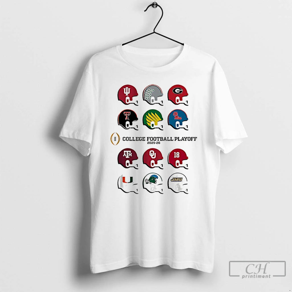 Classic 2025 Cfp Field Toy Team Helmets College Football Playoff 2025 2026 T Shirts Sweater