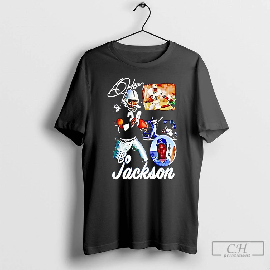 Classic Bo Jackson Football And Baseball Player Signature