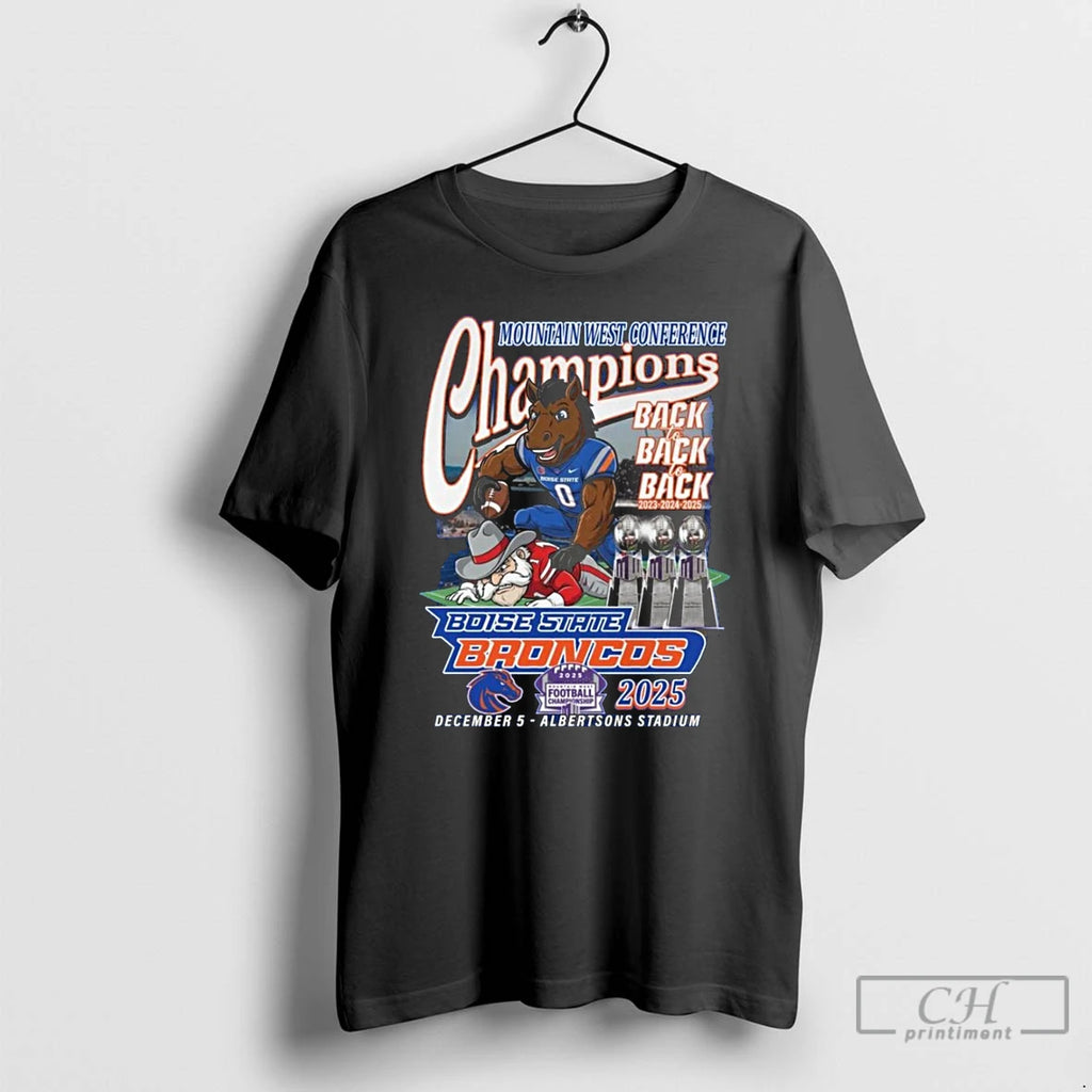 Classic Boise State Broncos Mountain West Con Championship Back2back 2025 Mascot