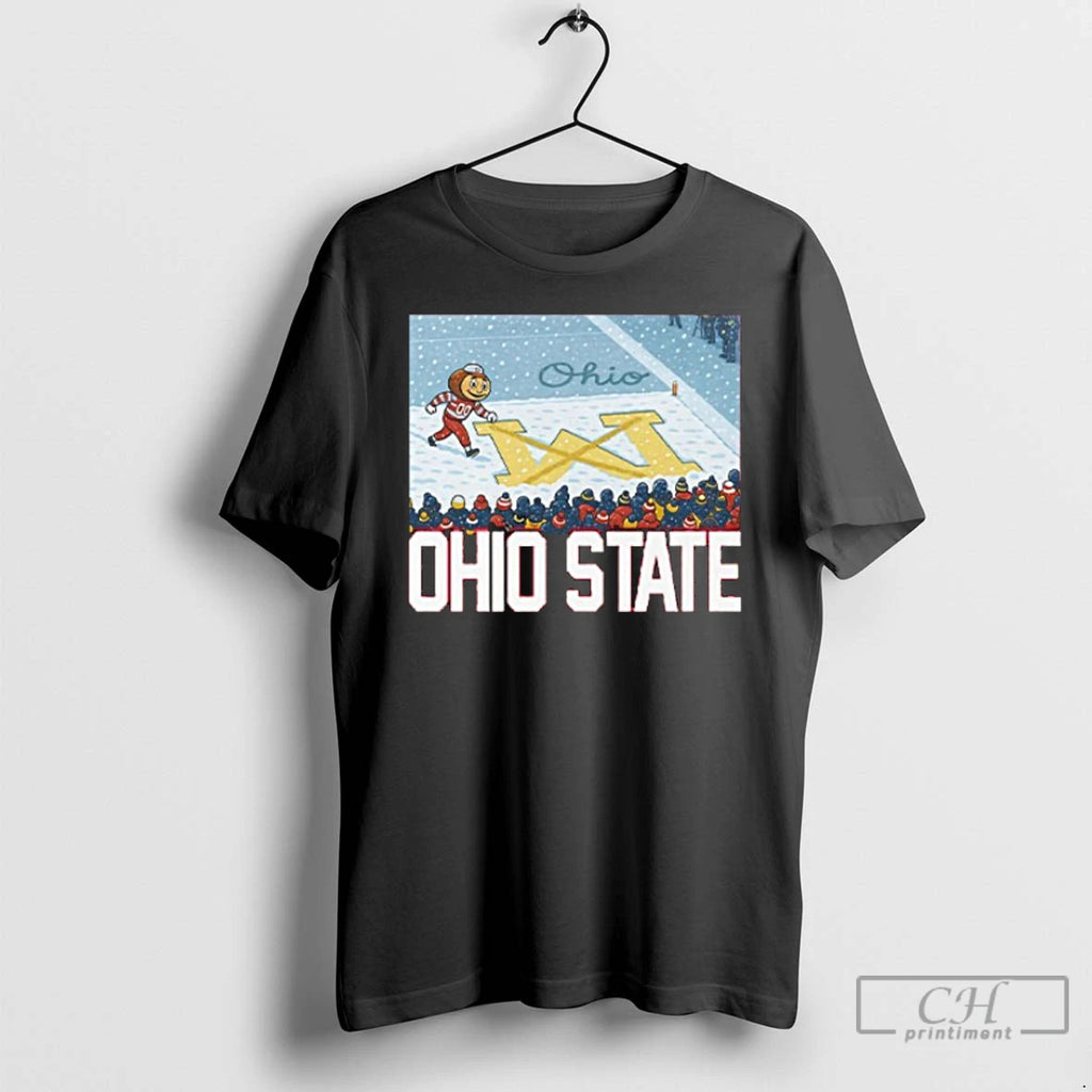 Classic Brutus Ohio State Snow Rivalry Script Ohio On Big M