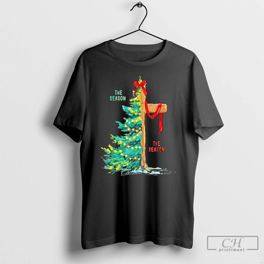 Classic Christmas Tree The Season Jesus Cross The Reason