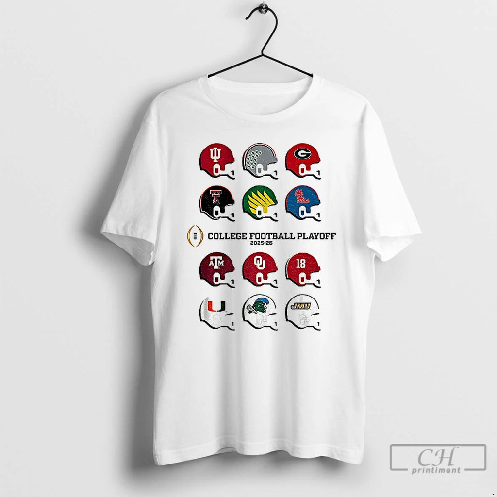 Classic College Football Playoff Cfp Toy Team Helmets 2025 Cfp Field Logo T Shirts Sweater