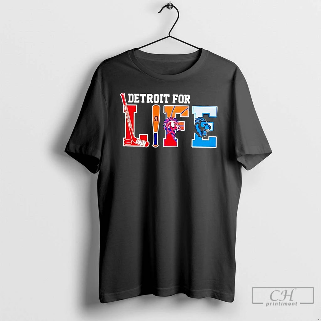 Classic Detroit For Life Sports Teams Tigers Lions Red Wings Pistons