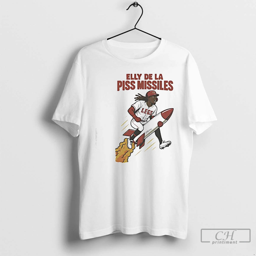 Classic Elly De La Cruz Riding A Rocket Elly De La Piss Missiles T Shirts