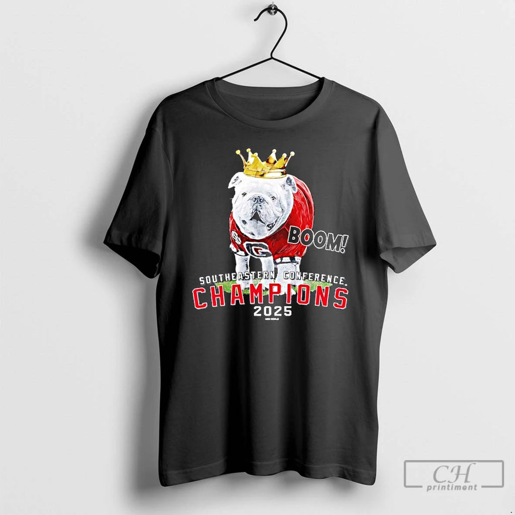 Classic Georgia Bulldogs 2025 Sec Champions Mascot Crown Boom