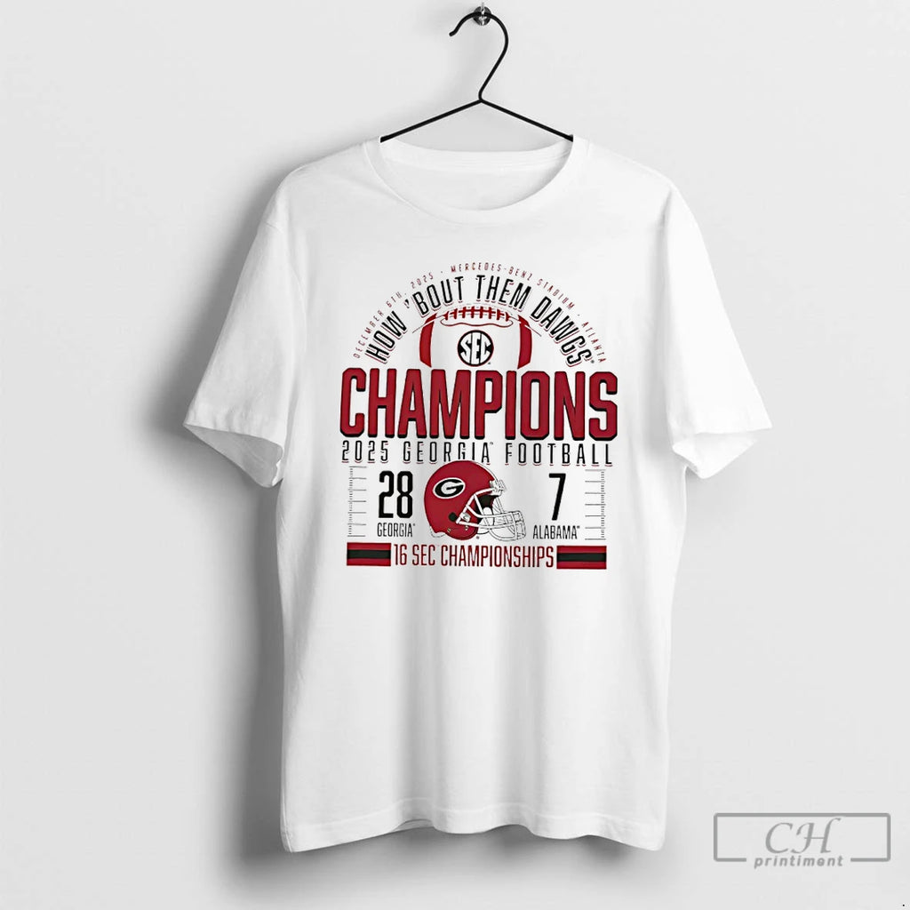 Classic Georgia Bulldogs 2025 Sec Football Champions Score