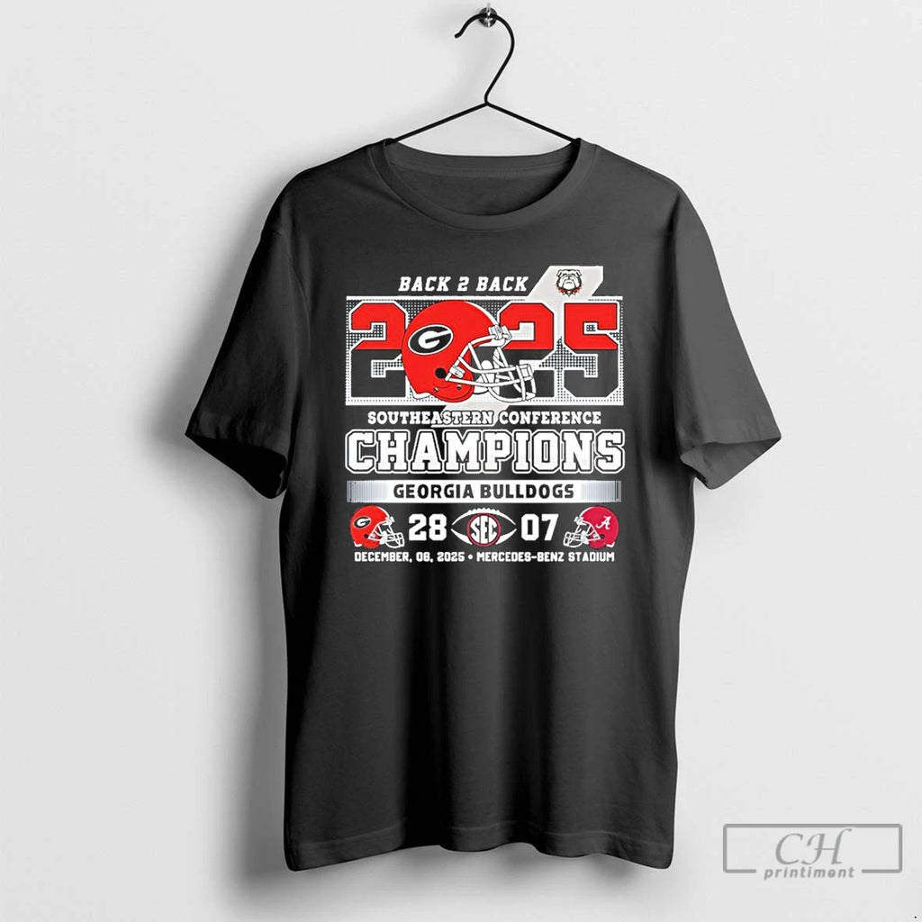 Classic Georgia Bulldogs Back 2 Back 2025 Sec Football Champions Uga 28 7 Bama