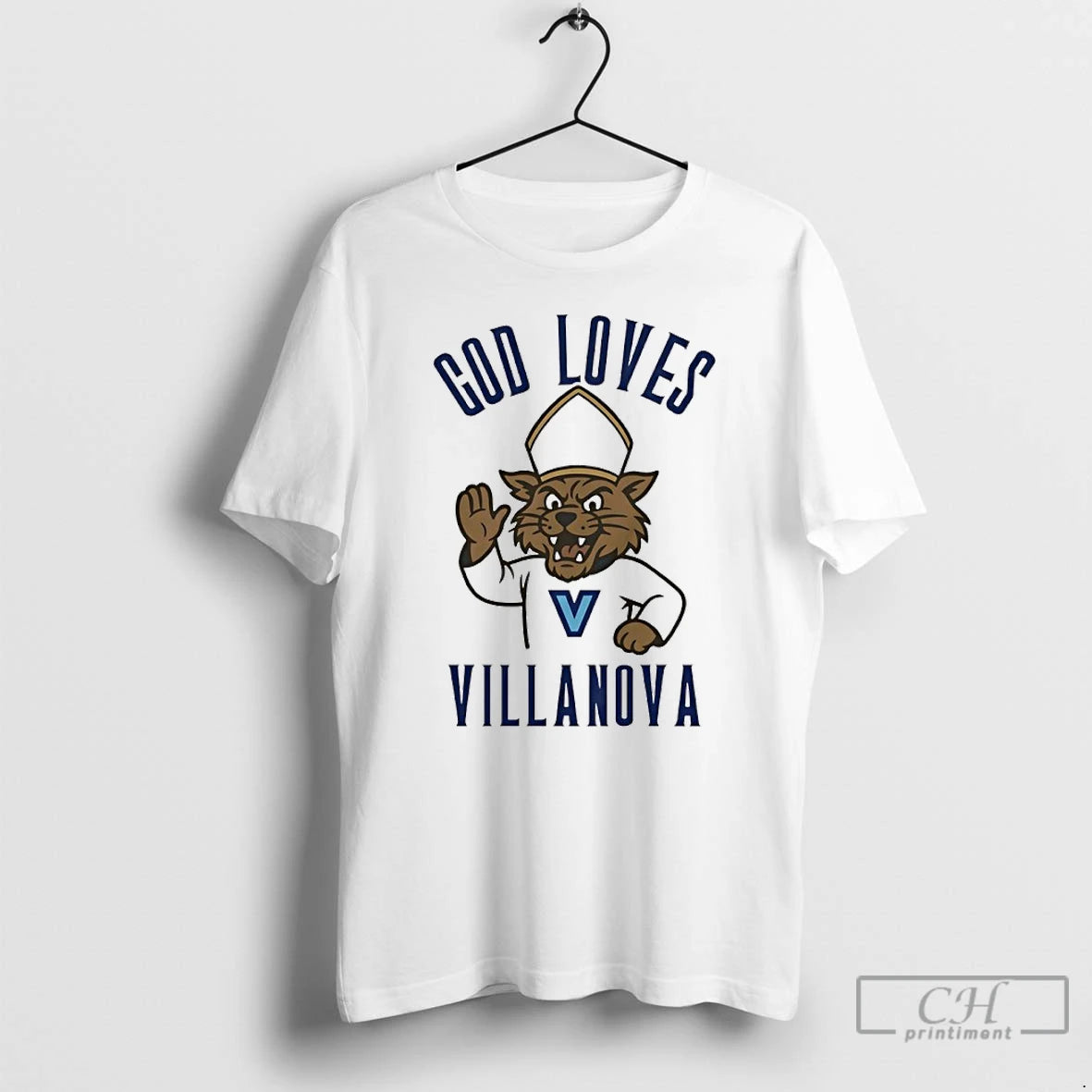 Classic God Loves Villanova Wildcats Logo