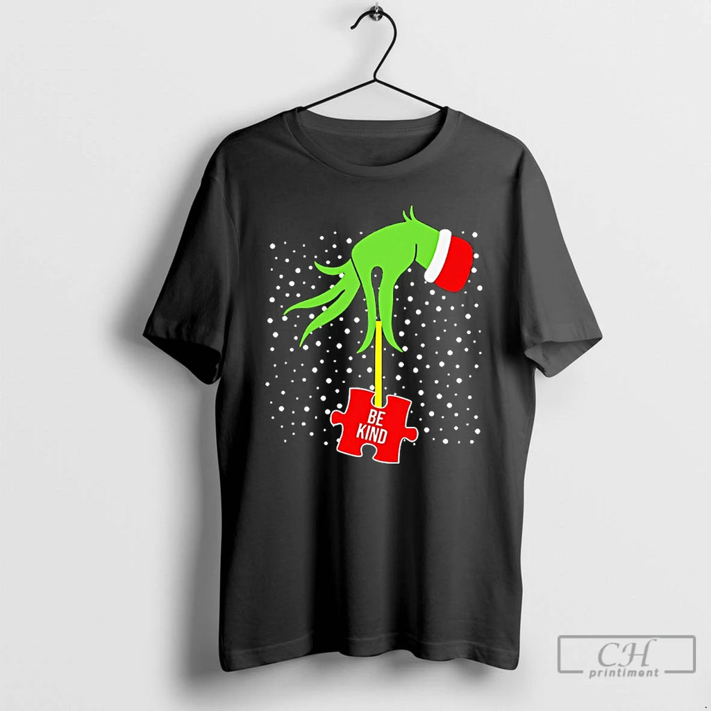 Classic Grinch Hand Be Kind Puzzle Autism Awareness Christmas