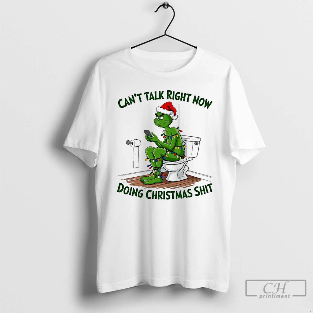 Classic Grinch On Toilet Cant Talk Right Now Doing Christmas Shit