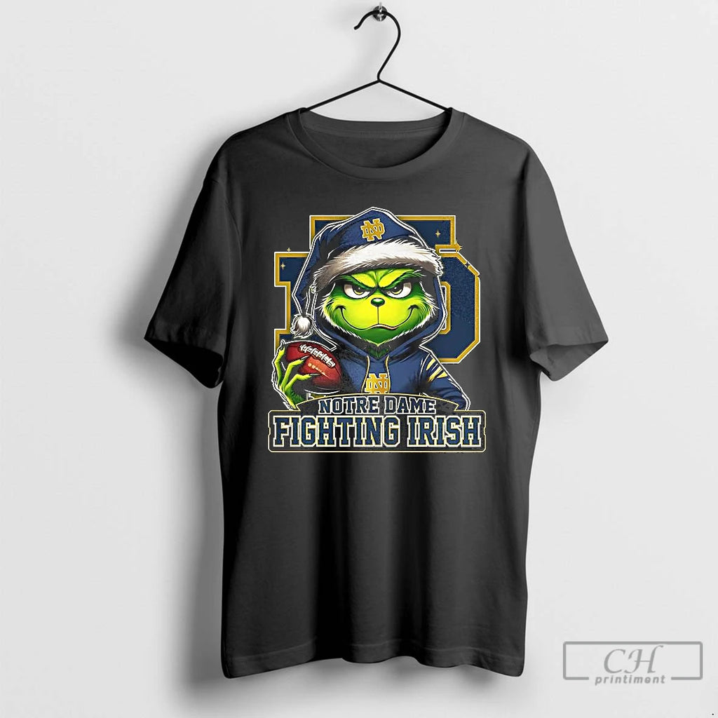 Classic Grinch X Notre Dame Fighting Irish Football 2025 Merry Christmas