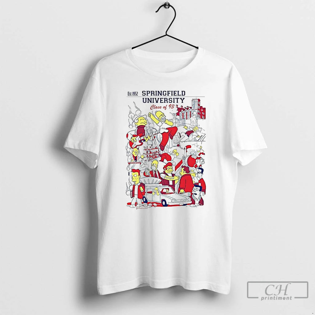 Classic Homer Goes To Springfield University Class Of 93 Est 1952 Classic Cartoon T Shirts