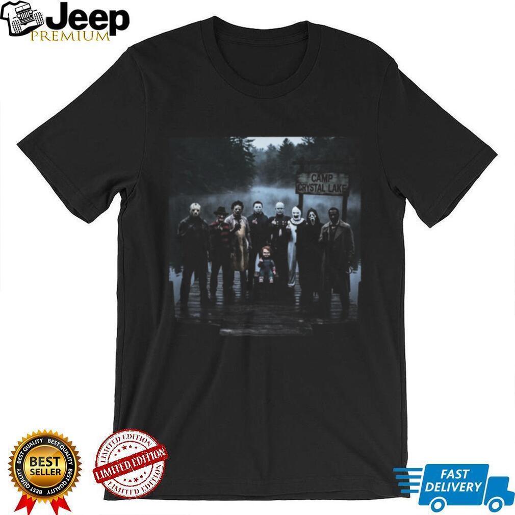 Classic Horror Movie Villains Camp Crystal Lake Group T Shirt