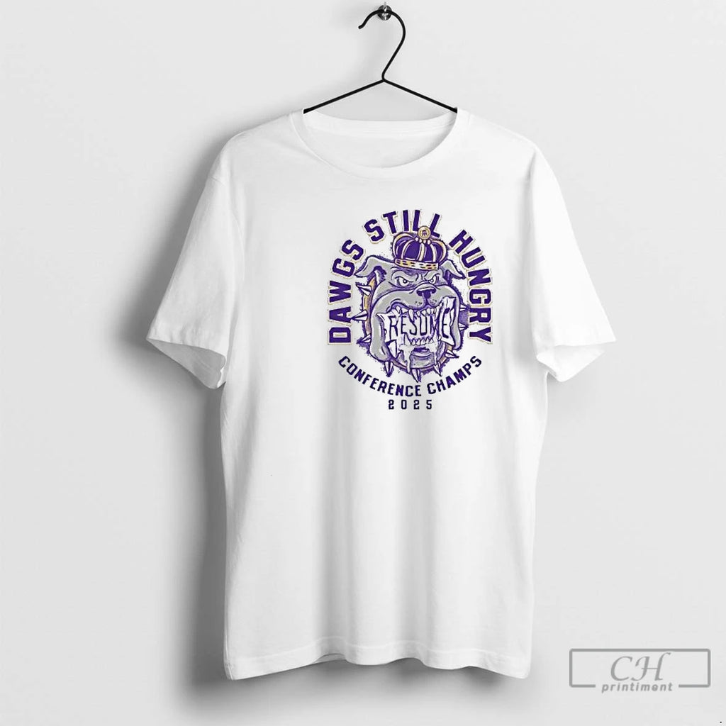 Classic James Madison Dukes Dawgs Still Hungry Conference Champs 2025 Circle White T Shirts Sweater