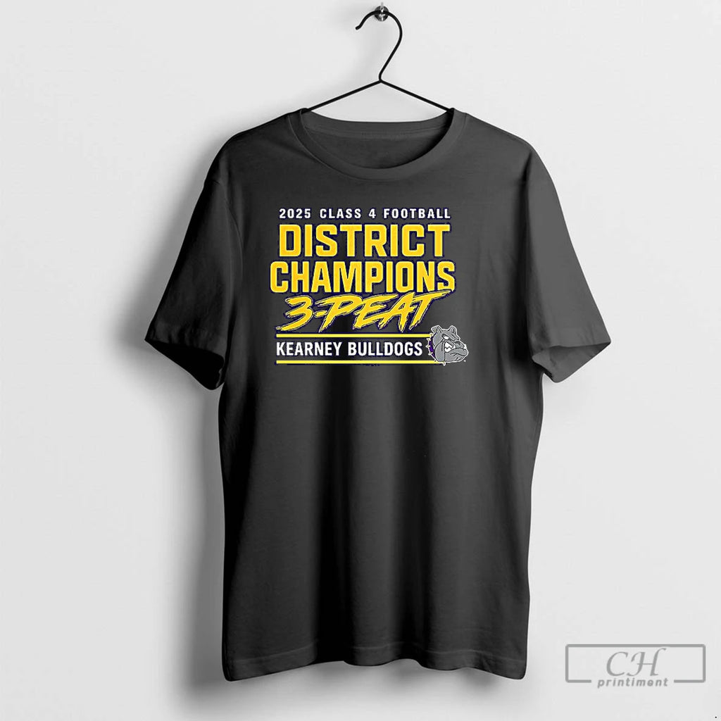 Classic Kearney Bulldogs 2025 Glass 4 Football District Champs 3 Peat
