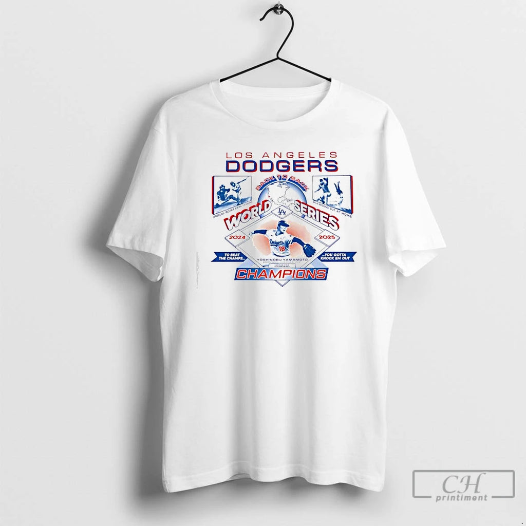 Classic Los Angeles Dodgers World Series Champions 2024 And 2025 Miguel Rojas And Yoshinobu Yamamoto