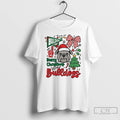 Classic Merry Christmas Georgia Bulldogs Game Day Mascot Festive Checkerboard Bow