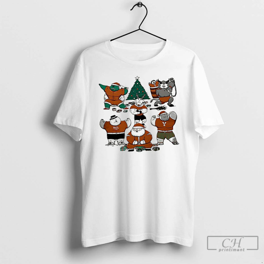 Classic Merry Muscular Santa Grinch Snowman Bigfoot Krampus Reindeer Christmas