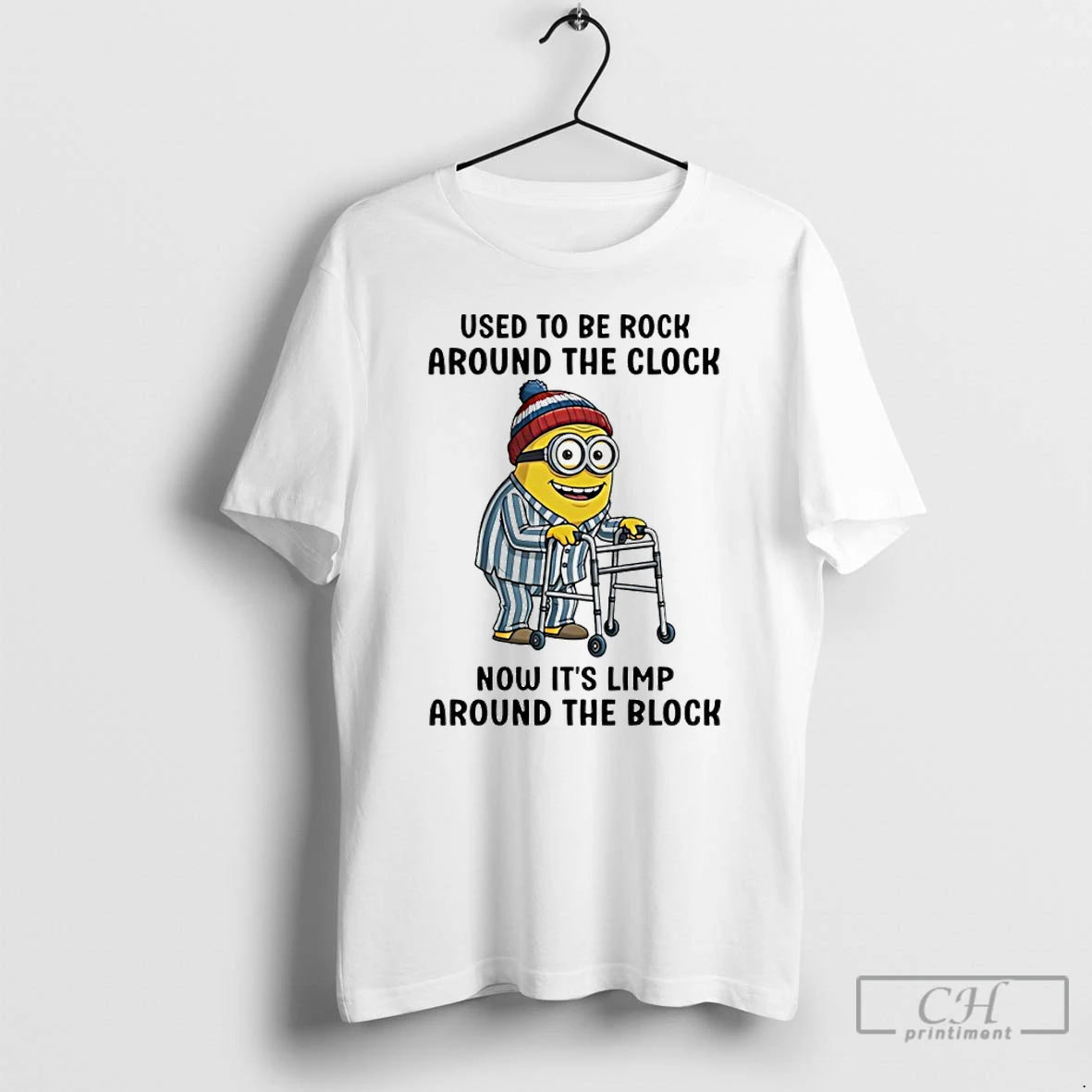 Classic Minion Used To Be Rock Around The Clock Now Its Limp Around The Block T-Shirts, Hoodie, Sweatshirt | WearSparks.com