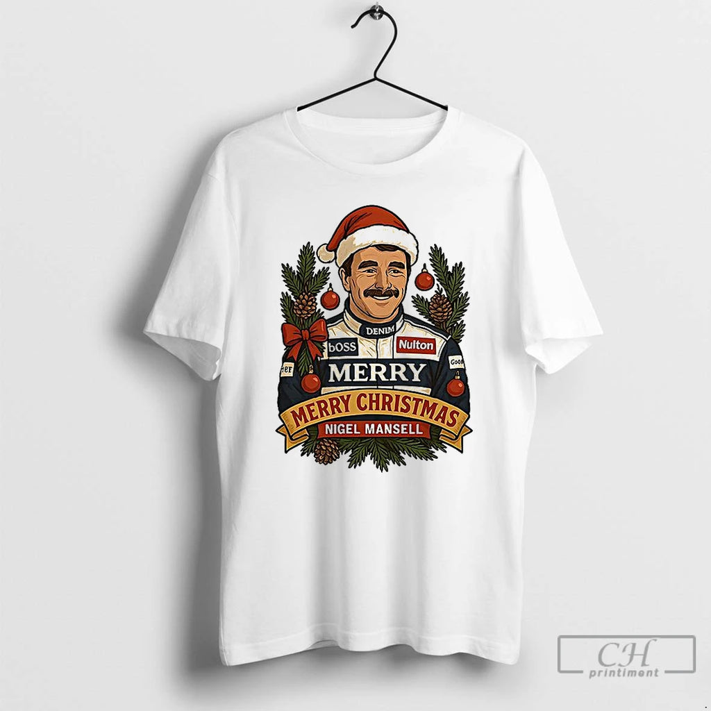 Classic Nigel Mansell Formula One Racing Merry Christmas