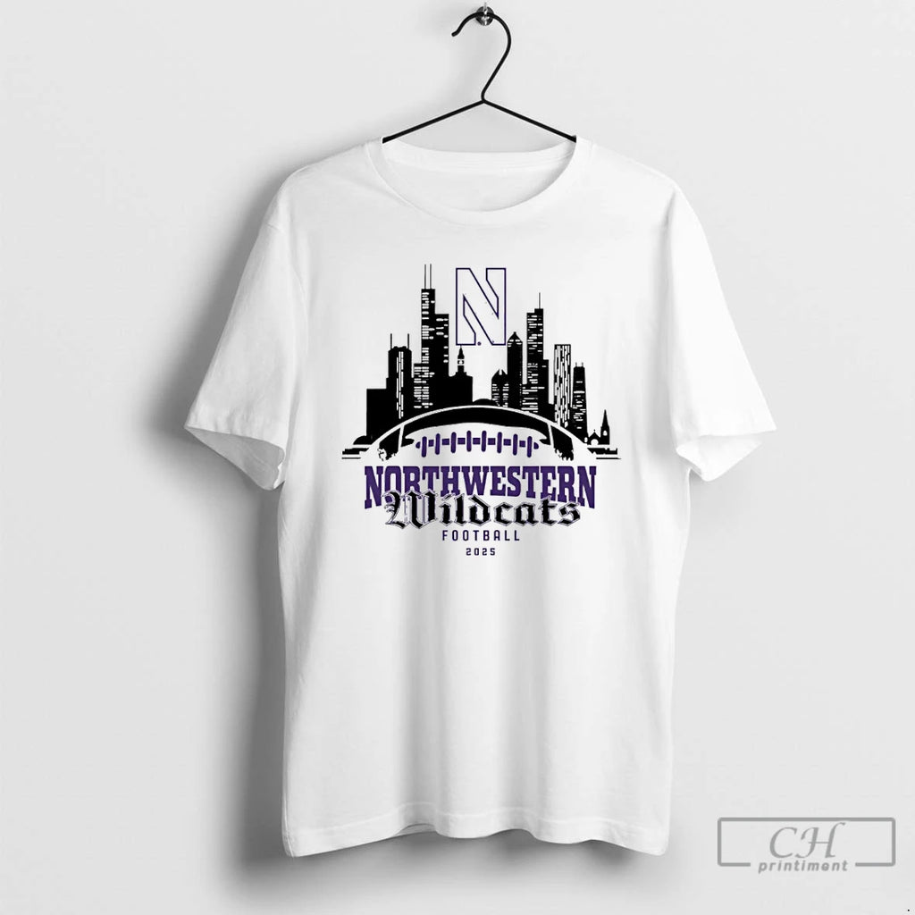 Classic Northwestern Football 2025 Season City Skyline