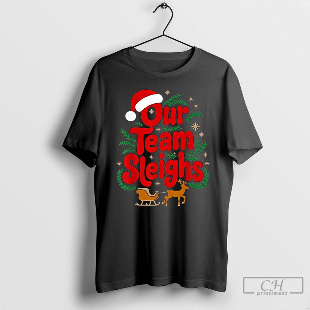 Classic Our Team Sleighs Reindeers Santa Christmas