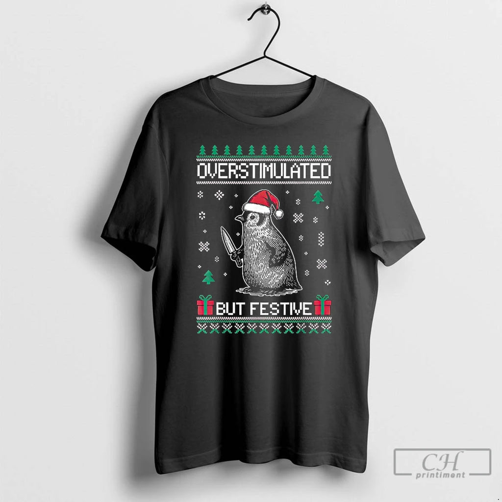 Classic Overstimulated But Festive Ugly Christmas Penguin Knife