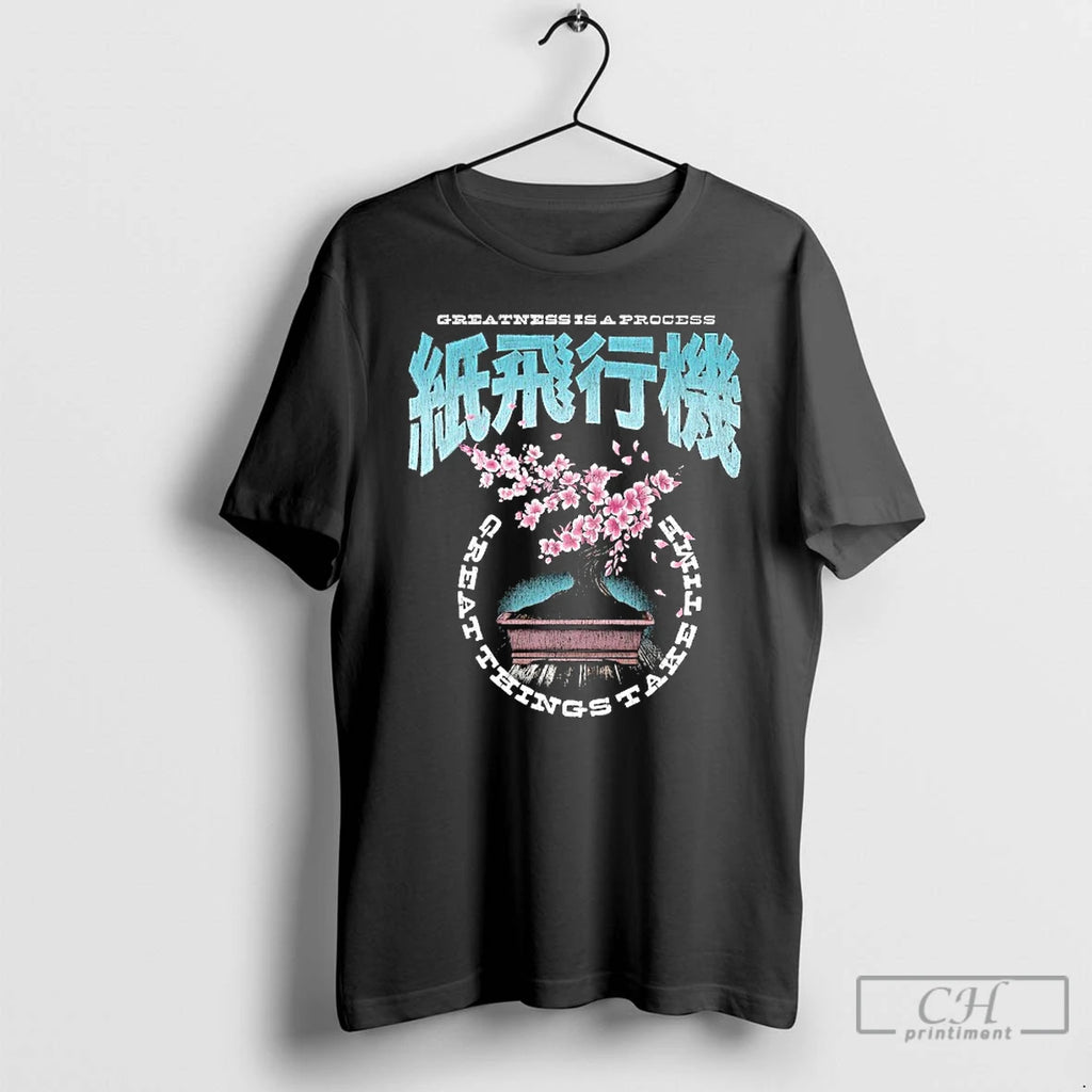 Classic Planes Each Greatness Is A Process Great Things Take Time Cherry Blossom T Shirts