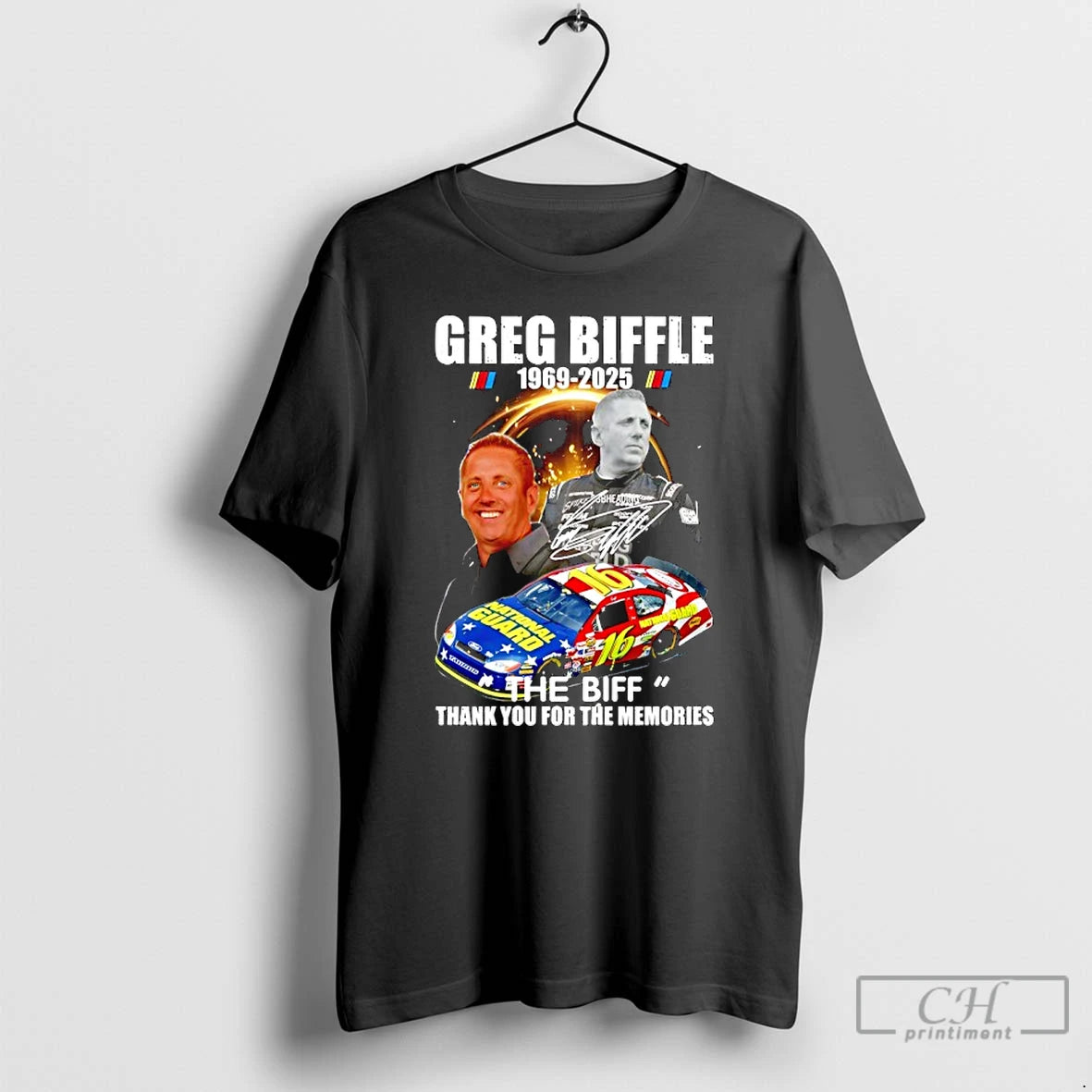 Classic R I P Greg Biffle 1969 2025 Thank You For The Memories Signature T-Shirts, Hoodie, Sweatshirt | WearSparks.com