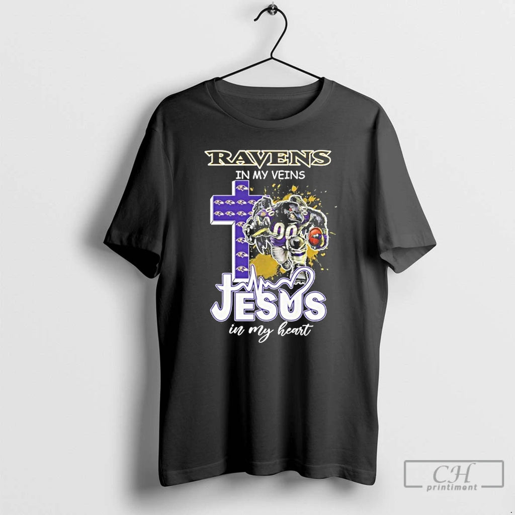 Classic Ravens In My Veins Jesus Mascot In My Heart Mascots