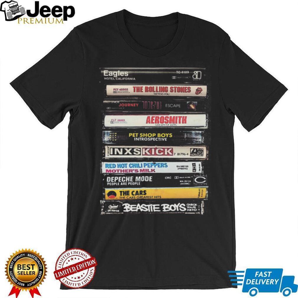 Classic Rock Music Cassette Mixtape 80s Vintage Band T Shirt