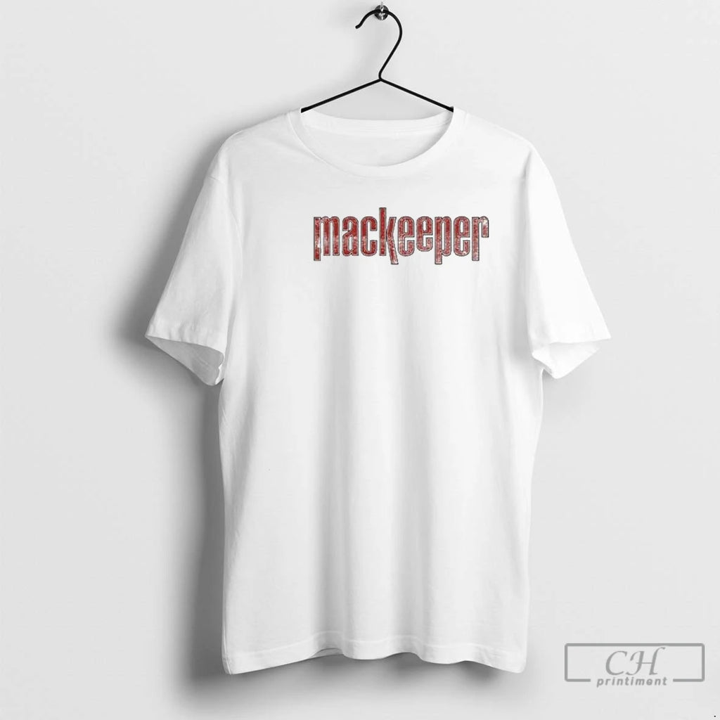 Classic Ruby Cruz Wearing Mackeeper Logo Red Circle White