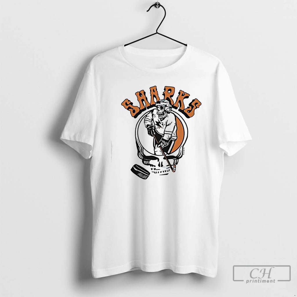 Classic San Jose Sharks Homage Grateful Dead Player Logo