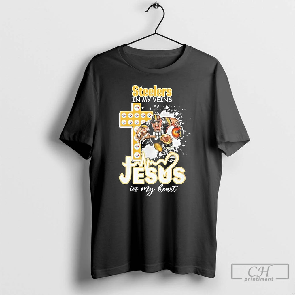 Classic Steelers In My Veins Jesus Mascot In My Heart Mascots