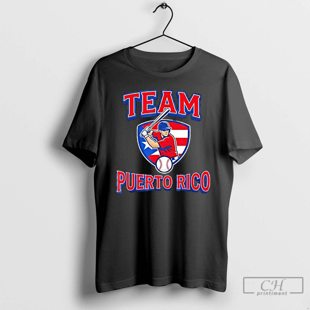 Classic Team Puerto Rico Baseball Flag Patriotic